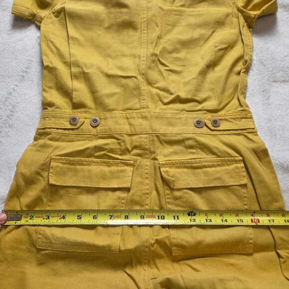 New XS Madewell short-sleeve coverall jumpsuit in Greek Gold yellow - Picture 12 of 14